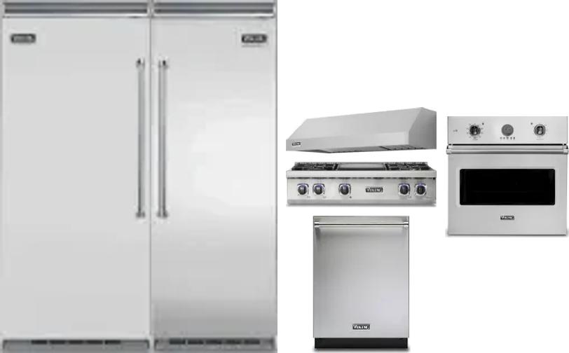 6 Piece Package Includes Refrigerator, Freezer, Cooktop, Wall Oven, Hood And Dishwasher
