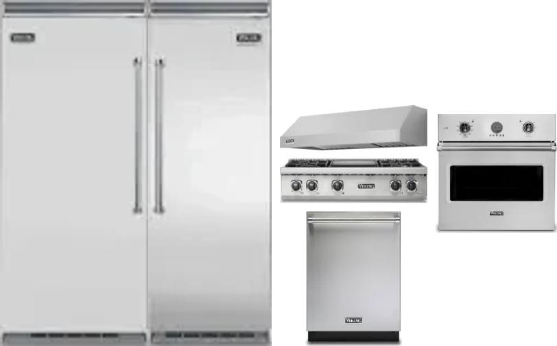 6 Piece Package Includes Refrigerator, Freezer, Cooktop, Wall Oven, Hood And Dishwasher