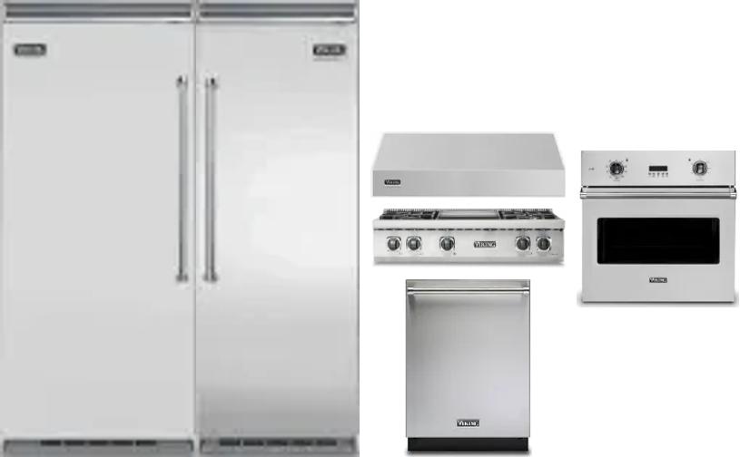 6 Piece Package Includes Refrigerator, Freezer, Cooktop, Wall Oven, Hood And Dishwasher