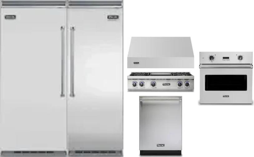 6 Piece Package Includes Refrigerator, Freezer, Cooktop, Wall Oven, Hood And Dishwasher