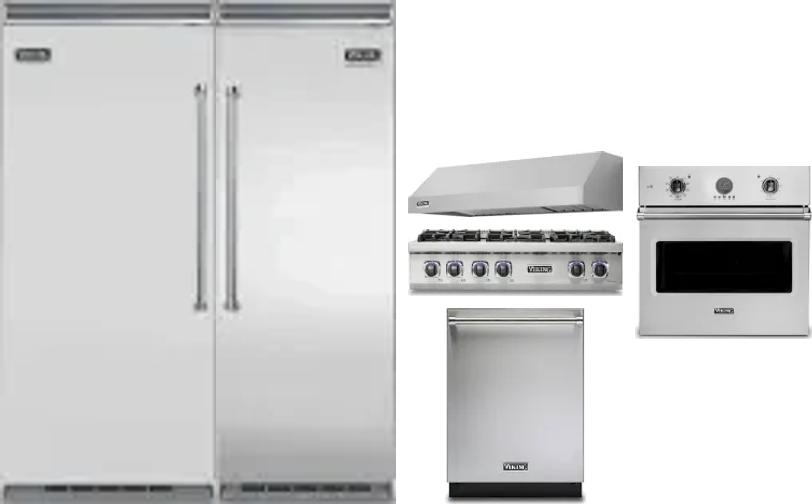 6 Piece Package Includes Refrigerator, Freezer, Cooktop, Wall Oven, Hood And Dishwasher