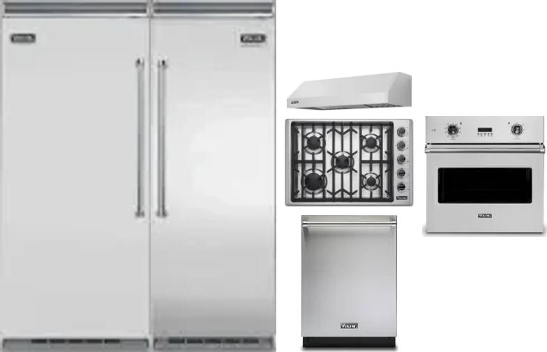 6 Piece Package Includes Refrigerator, Freezer, Cooktop, Wall Oven, Hood And Dishwasher