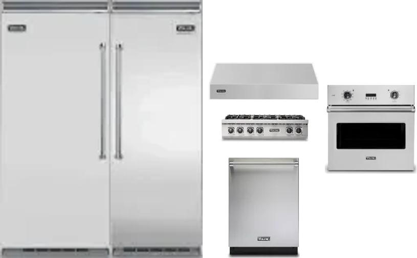 6 Piece Package Includes Refrigerator, Freezer, Cooktop, Wall Oven, Hood And Dishwasher