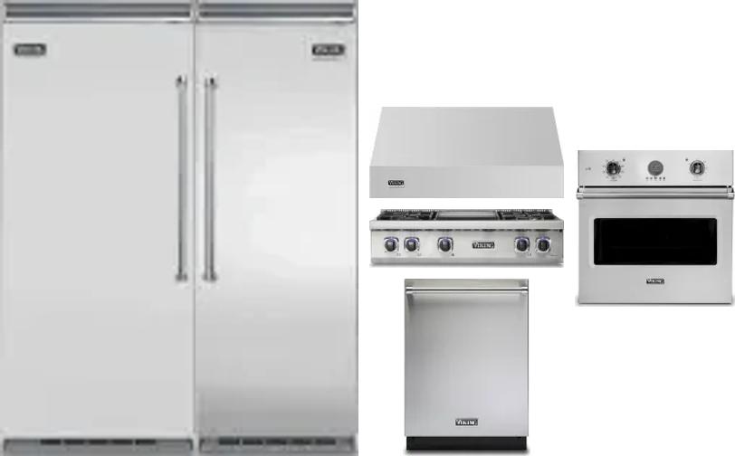 6 Piece Package Includes Refrigerator, Freezer, Cooktop, Wall Oven, Hood And Dishwasher