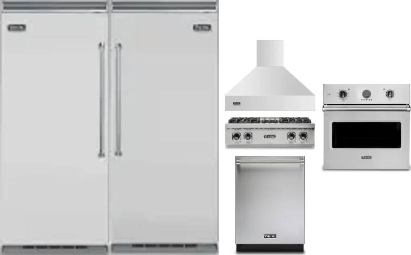6 Piece Package Includes Refrigerator, Freezer, Cooktop, Wall Oven, Hood And Dishwasher
