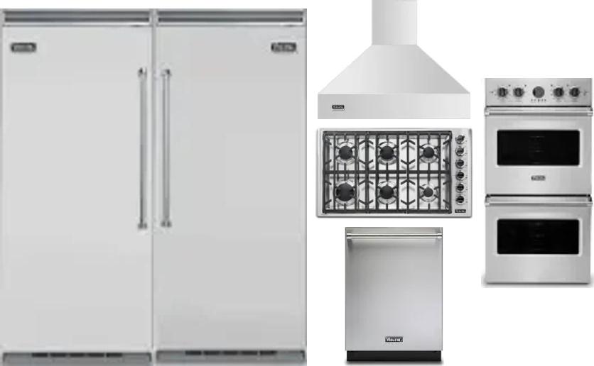 6 Piece Package Includes Refrigerator, Freezer, Cooktop, Wall Oven, Hood And Dishwasher