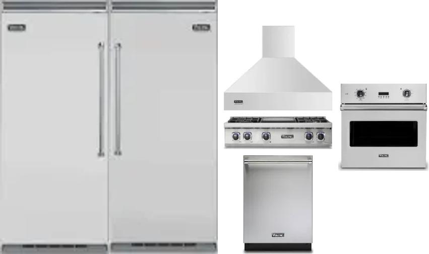 6 Piece Package Includes Refrigerator, Freezer, Cooktop, Wall Oven, Hood And Dishwasher