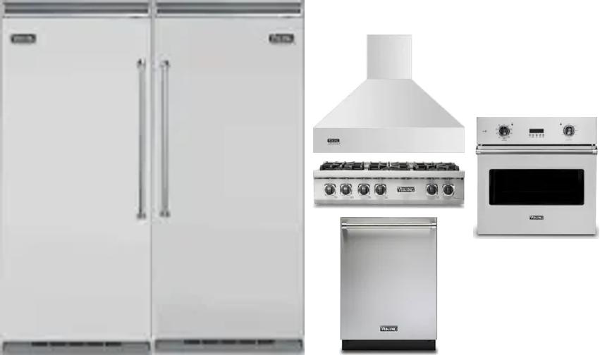 6 Piece Package Includes Refrigerator, Freezer, Cooktop, Wall Oven, Hood And Dishwasher