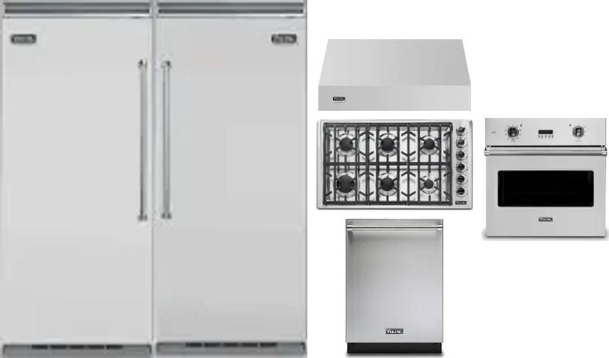 6 Piece Package Includes Refrigerator, Freezer, Cooktop, Wall Oven, Hood And Dishwasher