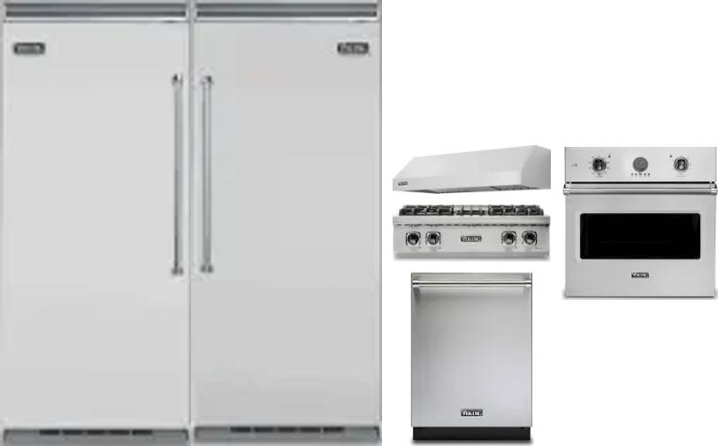 6 Piece Package Includes Refrigerator, Freezer, Cooktop, Wall Oven, Hood And Dishwasher