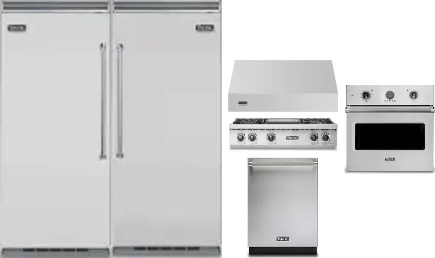 6 Piece Package Includes Refrigerator, Freezer, Cooktop, Wall Oven, Hood And Dishwasher