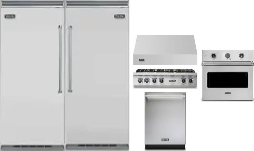 6 Piece Package Includes Refrigerator, Freezer, Cooktop, Wall Oven, Hood And Dishwasher