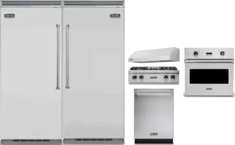 6 Piece Package Includes Refrigerator, Freezer, Cooktop, Wall Oven, Hood And Dishwasher