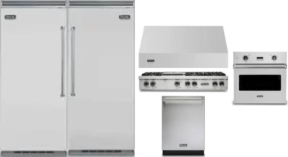 6 Piece Package Includes Refrigerator, Freezer, Cooktop, Wall Oven, Hood And Dishwasher