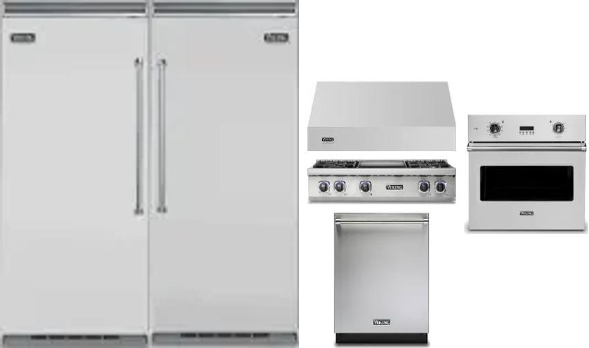 6 Piece Package Includes Refrigerator, Freezer, Cooktop, Wall Oven, Hood And Dishwasher