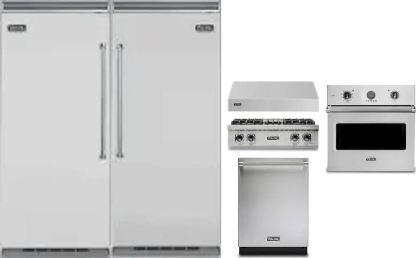 6 Piece Package Includes Refrigerator, Freezer, Cooktop, Wall Oven, Hood And Dishwasher