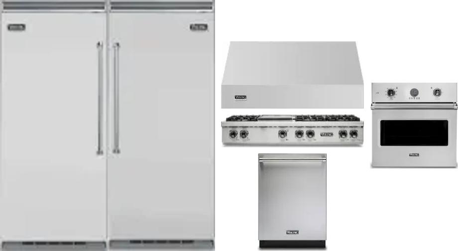 6 Piece Package Includes Refrigerator, Freezer, Cooktop, Wall Oven, Hood And Dishwasher