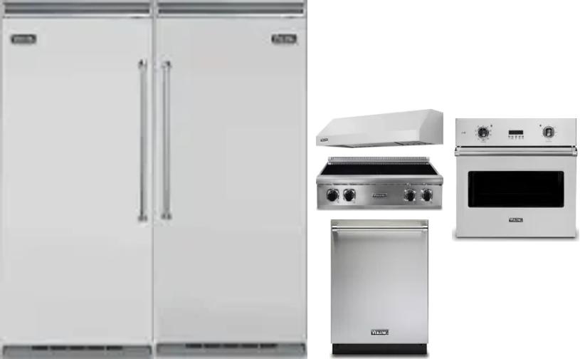 6 Piece Package Includes Refrigerator, Freezer, Cooktop, Wall Oven, Hood And Dishwasher