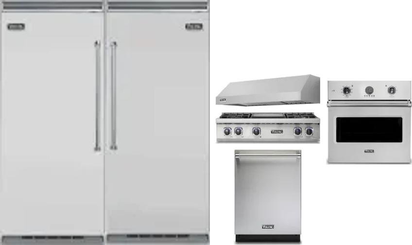 6 Piece Package Includes Refrigerator, Freezer, Cooktop, Wall Oven, Hood And Dishwasher