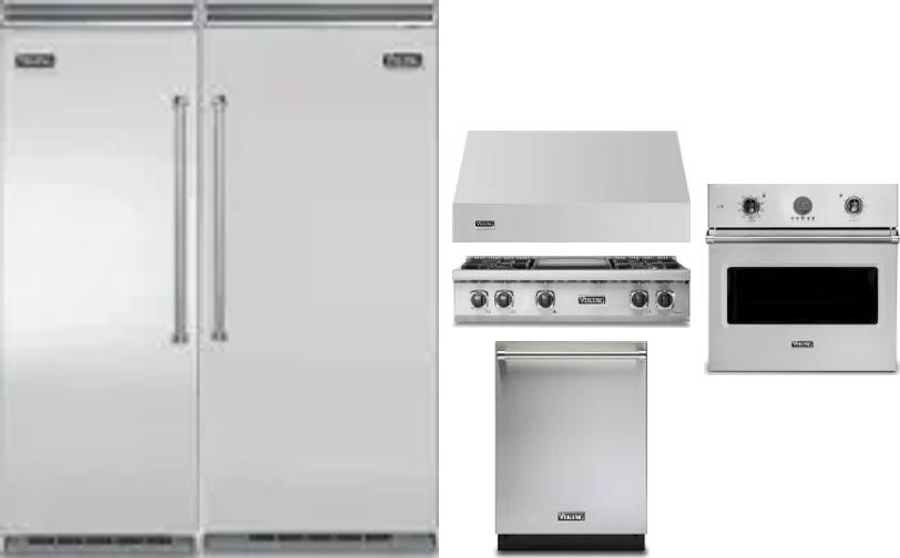 6 Piece Package Includes Refrigerator, Freezer, Cooktop, Wall Oven, Hood And Dishwasher