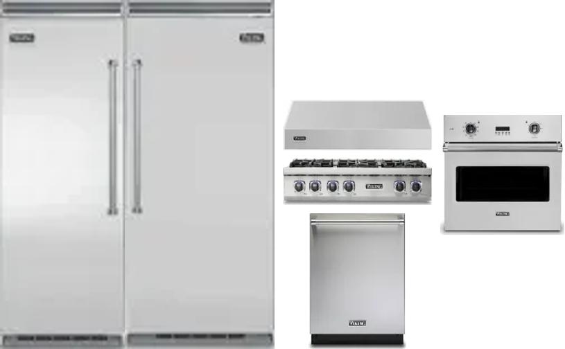 6 Piece Package Includes Refrigerator, Freezer, Cooktop, Wall Oven, Hood And Dishwasher