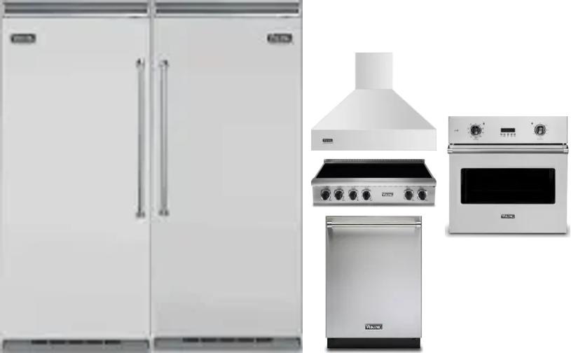 6 Piece Package Includes Refrigerator, Freezer, Cooktop, Wall Oven, Hood And Dishwasher