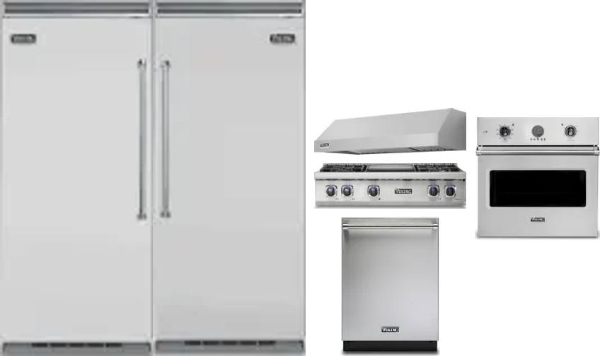 6 Piece Package Includes Refrigerator, Freezer, Cooktop, Wall Oven, Hood And Dishwasher
