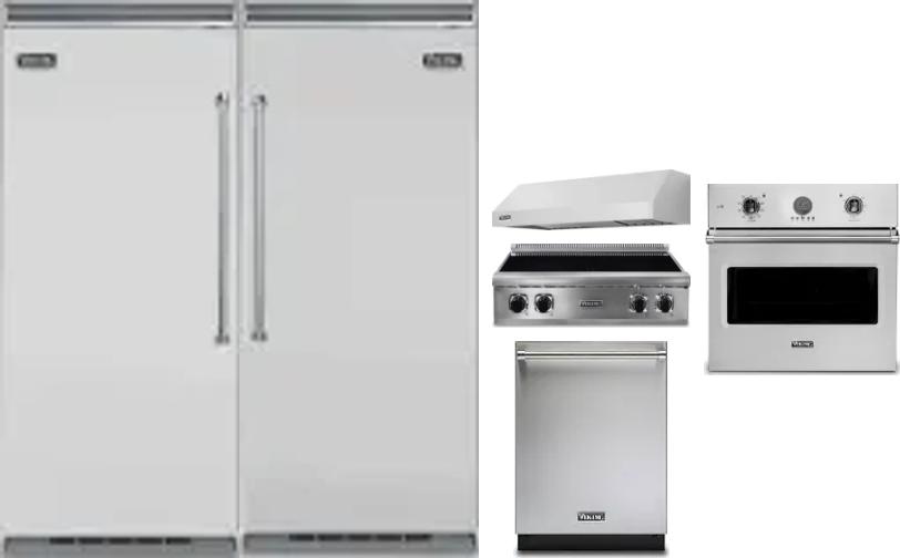 6 Piece Package Includes Refrigerator, Freezer, Cooktop, Wall Oven, Hood And Dishwasher