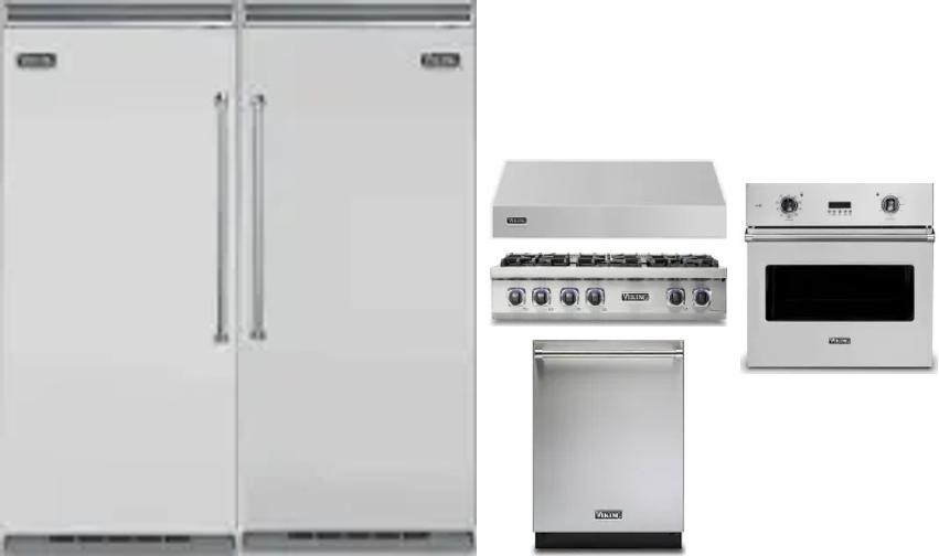 6 Piece Package Includes Refrigerator, Freezer, Cooktop, Wall Oven, Hood And Dishwasher