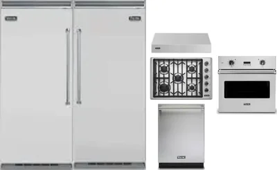 6 Piece Package Includes Refrigerator, Freezer, Cooktop, Wall Oven, Hood And Dishwasher