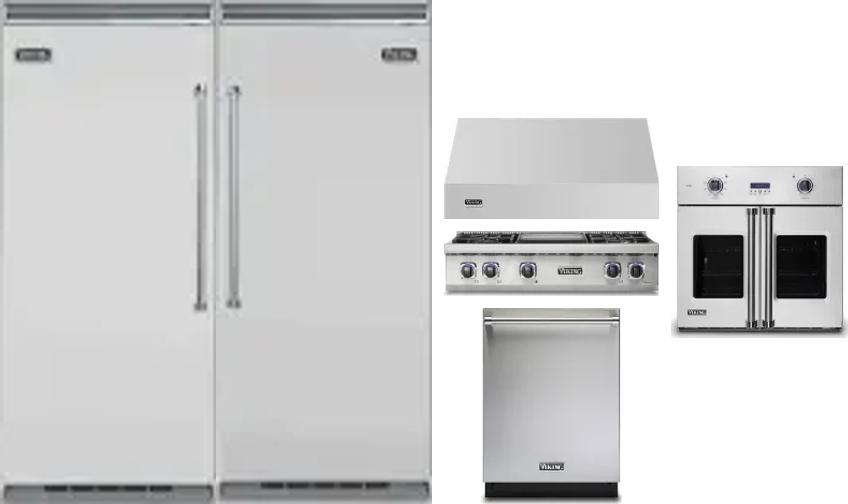 6 Piece Package Includes Refrigerator, Freezer, Cooktop, Wall Oven, Hood And Dishwasher