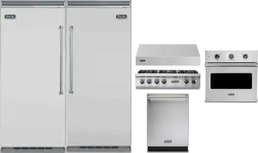 6 Piece Package Includes Refrigerator, Freezer, Cooktop, Wall Oven, Hood And Dishwasher
