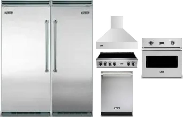 6 Piece Package Includes Refrigerator, Freezer, Cooktop, Wall Oven, Hood And Dishwasher