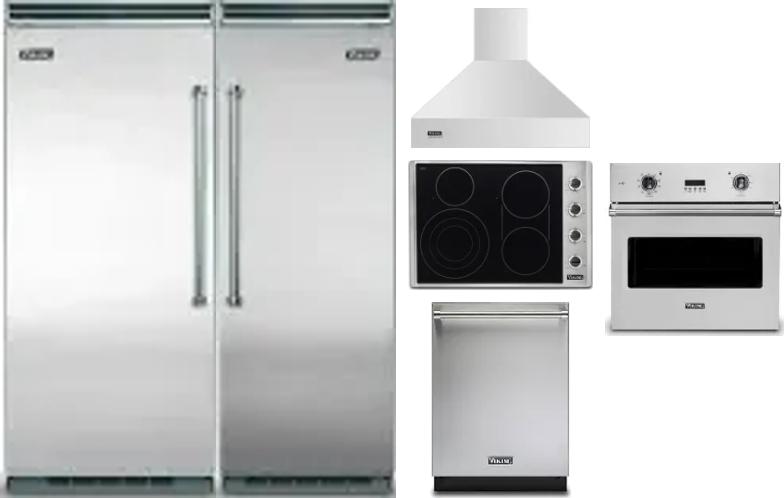 6 Piece Package Includes Refrigerator, Freezer, Cooktop, Wall Oven, Hood And Dishwasher