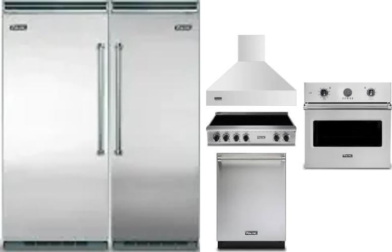 6 Piece Package Includes Refrigerator, Freezer, Cooktop, Wall Oven, Hood And Dishwasher