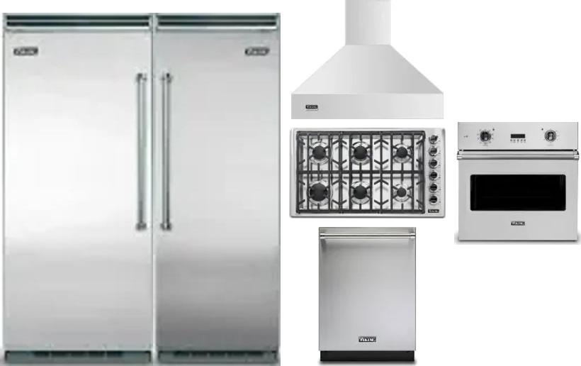 6 Piece Package Includes Refrigerator, Freezer, Cooktop, Wall Oven, Hood And Dishwasher