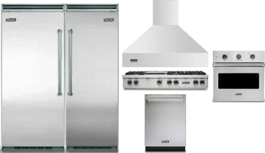 6 Piece Package Includes Refrigerator, Freezer, Cooktop, Wall Oven, Hood And Dishwasher