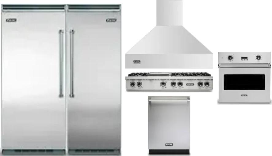 6 Piece Package Includes Refrigerator, Freezer, Cooktop, Wall Oven, Hood And Dishwasher