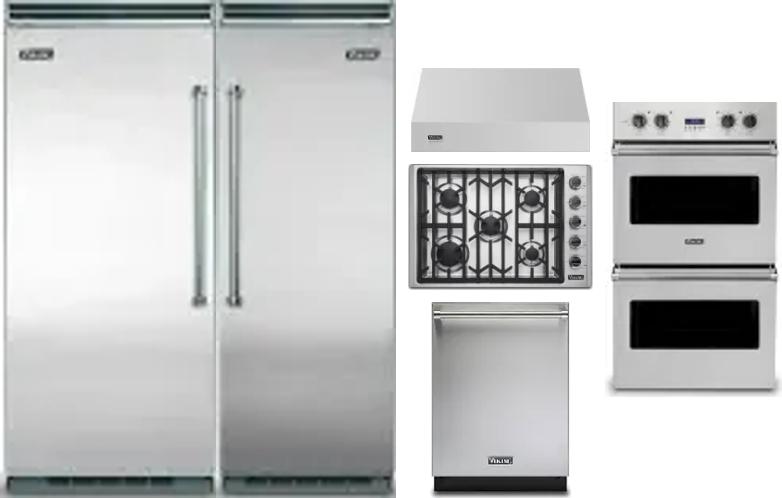 6 Piece Package Includes Refrigerator, Freezer, Cooktop, Wall Oven, Hood And Dishwasher