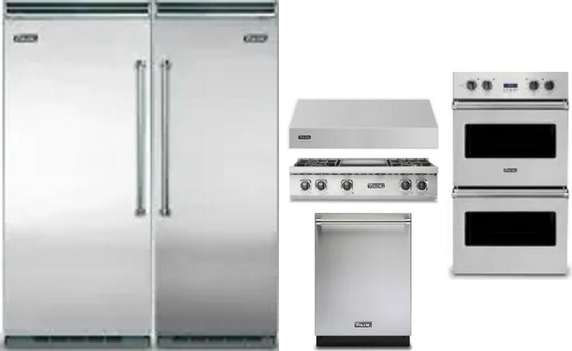 6 Piece Package Includes Refrigerator, Freezer, Cooktop, Wall Oven, Hood And Dishwasher