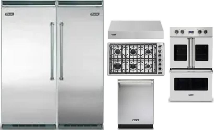 6 Piece Package Includes Refrigerator, Freezer, Cooktop, Wall Oven, Hood And Dishwasher
