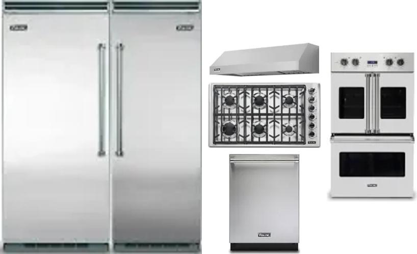 6 Piece Package Includes Refrigerator, Freezer, Cooktop, Wall Oven, Hood And Dishwasher
