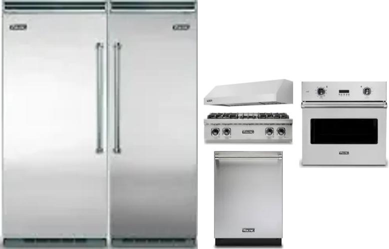 6 Piece Package Includes Refrigerator, Freezer, Cooktop, Wall Oven, Hood And Dishwasher