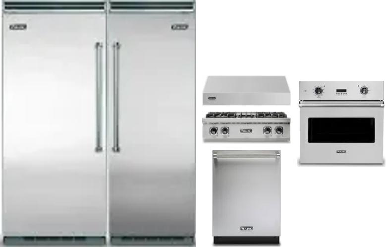 6 Piece Package Includes Refrigerator, Freezer, Cooktop, Wall Oven, Hood And Dishwasher