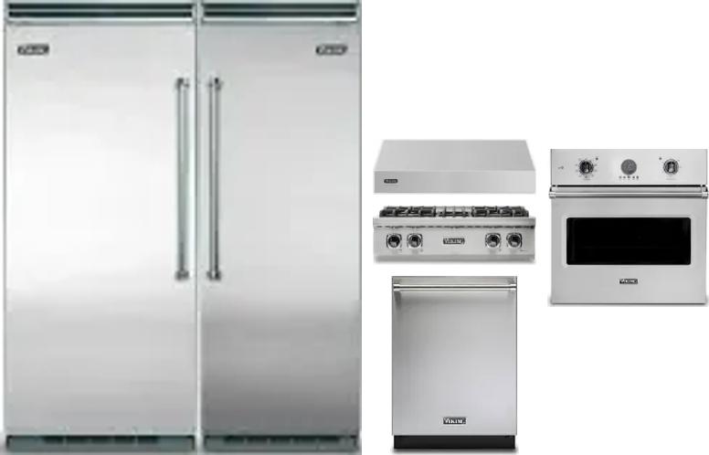 6 Piece Package Includes Refrigerator, Freezer, Cooktop, Wall Oven, Hood And Dishwasher