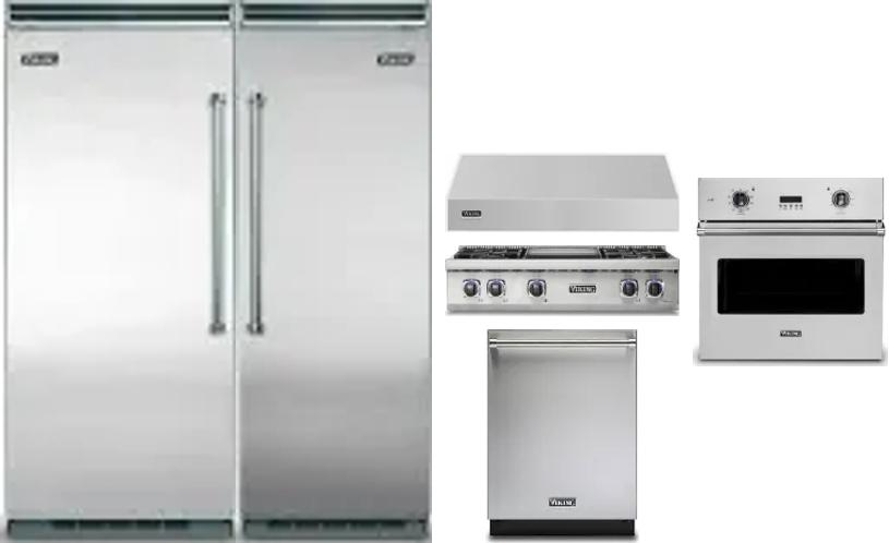 6 Piece Package Includes Refrigerator, Freezer, Cooktop, Wall Oven, Hood And Dishwasher