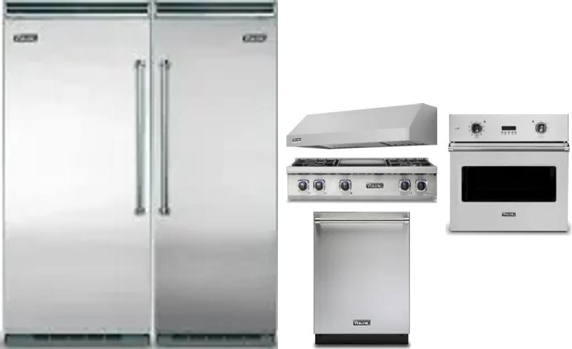 6 Piece Package Includes Refrigerator, Freezer, Cooktop, Wall Oven, Hood And Dishwasher
