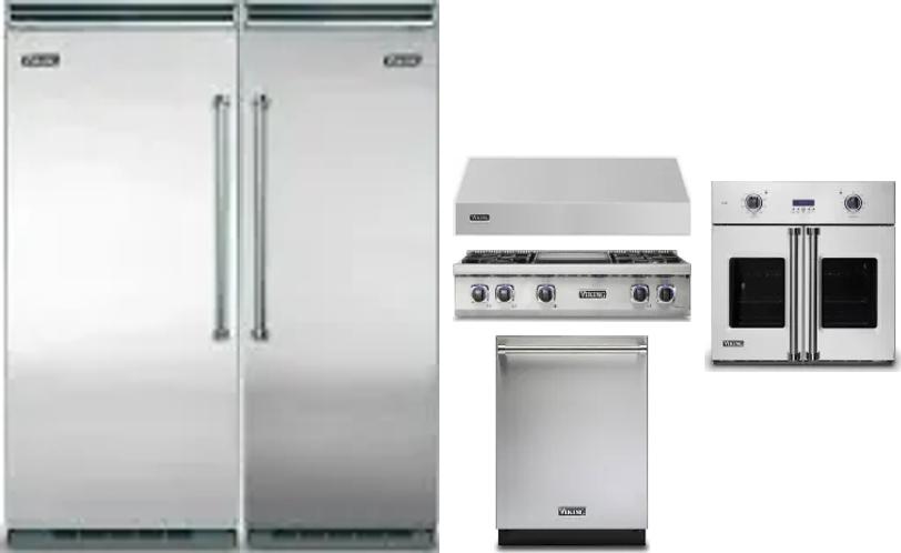 6 Piece Package Includes Refrigerator, Freezer, Cooktop, Wall Oven, Hood And Dishwasher