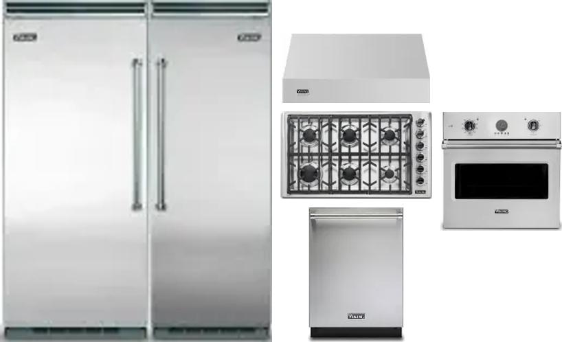 6 Piece Package Includes Refrigerator, Freezer, Cooktop, Wall Oven, Hood And Dishwasher