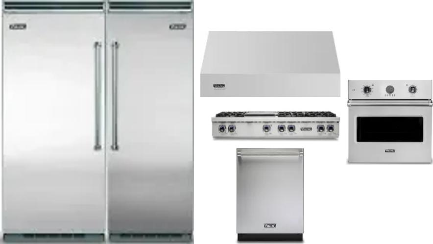 6 Piece Package Includes Refrigerator, Freezer, Cooktop, Wall Oven, Hood And Dishwasher